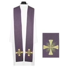 Lila stóla hímzett kereszt díszítéssel