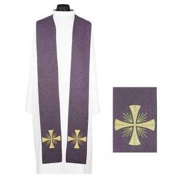 Lila stóla hímzett kereszt díszítéssel