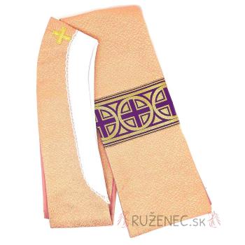 Rózsaszín stóla - brokát díszítéssel