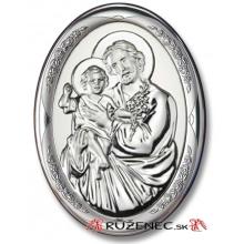 Ezüstözött plakett 13x18cm - Szent József