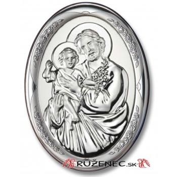 Ezüstözött plakett 13x18cm - Szent József