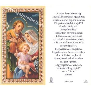 Aranyozott imakép - szentkép - Szent Család