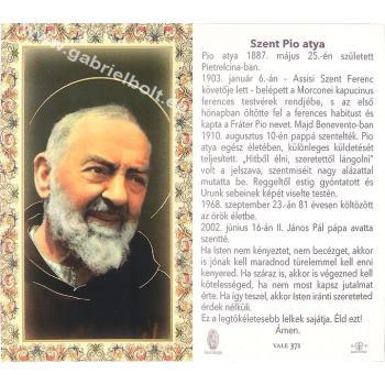 Aranyozott imakép - szentkép - Pio atya