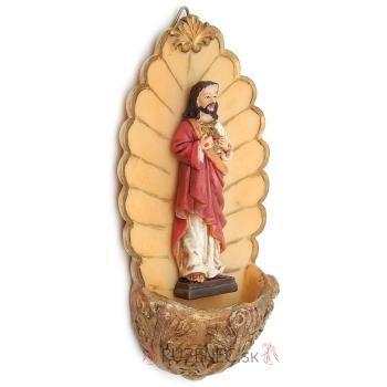 Szenteltvíztartó - Jézus Szíve - 14cm