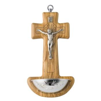 Szenteltvíztartó - olivafa - 16cm