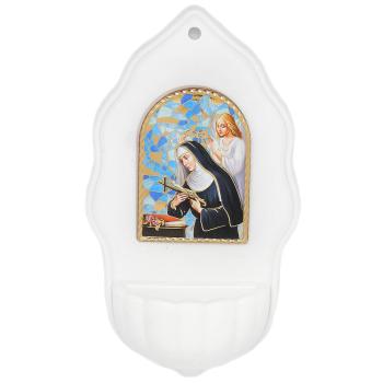 <br><br><br><br>Szenteltvíztartó - Szent Rita - 15x8cm