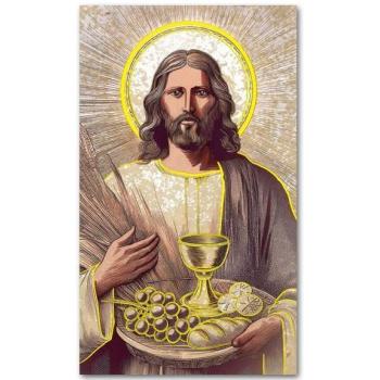 Aranyozott imakép - Oltáriszentség - 6.5x10.5cm