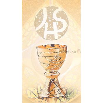 Aranyozott imakép - Oltáriszentség - 6.5x10.5cm