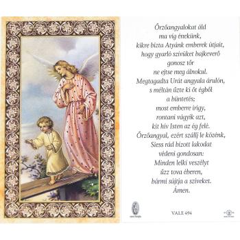 Aranyozott imakép - szentkép - Őrangyal
