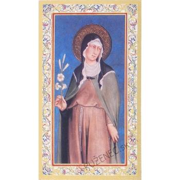 Aranyozott imakép - Assisi Szent Klára - 6.5x10.5cm