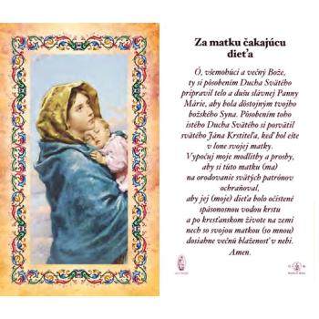 Aranyozott imakép - Madonna gyermekkel - 6.5x10.5cm - SK