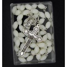Világító rózsafüzér - 6x8mm foszforeszkáló gyöngyökből