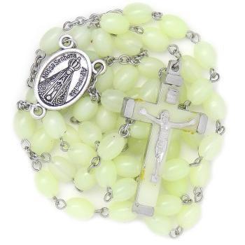 Világító rózsafüzér - 6x9mm foszforeszkáló gyöngyökből