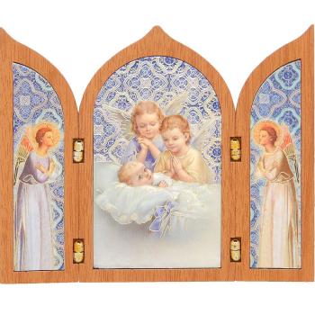 Szárnyas oltár 12x10cm - Angyalok