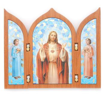 Szárnyas oltár 12x10cm - Jézus szíve