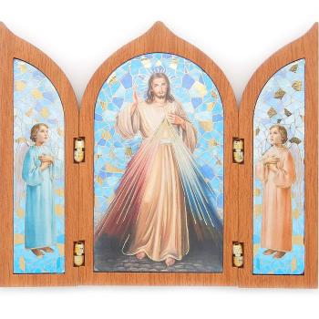 Szárnyas oltár 12x10cm - Irgalmas Jézus