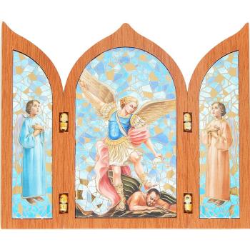 Szárnyas oltár 12x10cm - Szent Mihály