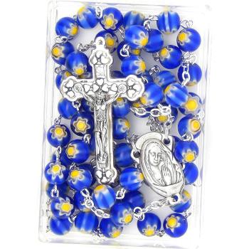 Rózsafüzér - Millefiori 8mm - kék