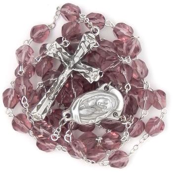 Nagyszemű rózsafüzér - 8mm-es lilaszín kristály