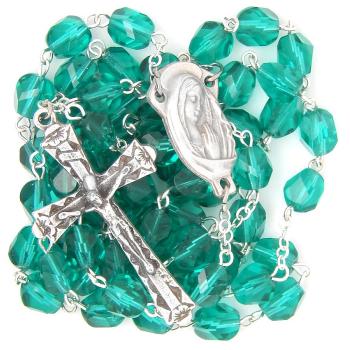 Nagyszemű rózsafüzér - 8mm-es zöld áttetsző kristály