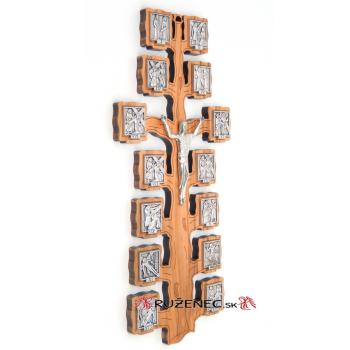 Keresztúti faplakett 32x14cm