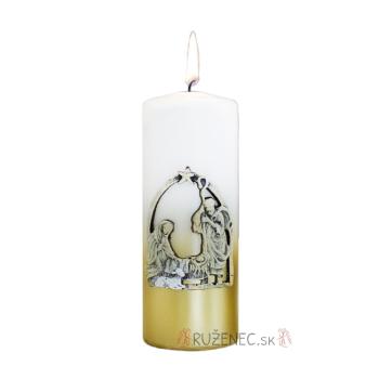 Karácsonyi gyertya - 6cm x 15cm - aranyszín