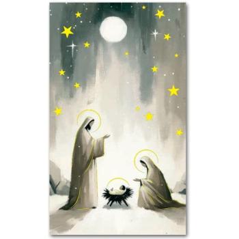 Aranyozott karácsonyi szentkép - 6.5x10.5cm