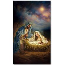 Aranyozott karácsonyi szentkép - 6.5x10.5cm