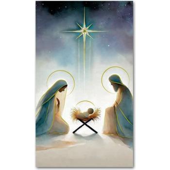 Aranyozott karácsonyi szentkép - 6.5x10.5cm