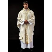 Fehér hímzett miseruha fényes hímzéssel